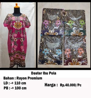 Distributor Baju Daster Kota Administrasi Jakarta Timur